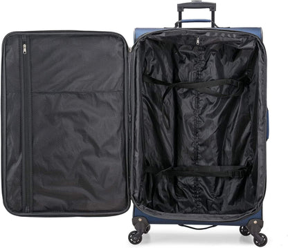U.S. Traveler Aviron Bay Expandable Softside Luggage with Spinner Wheels, Navy, 31" Checked Large