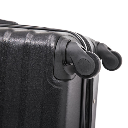 InUSA AURUM 3-Piece Hardside Luggage Sets with Spinner Wheels, Handle and Trolley, (20"/24"/28"), Black