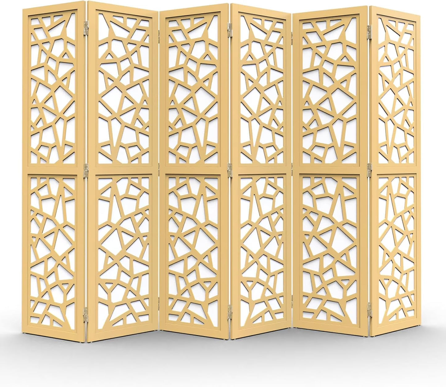 VINGLI 70'' H Room Divider, Non-Woven Fabric Privacy Screen, Indoor Partition Wall Dividers, Freestanding Hinged Space Separator with Modern Unique Pattern