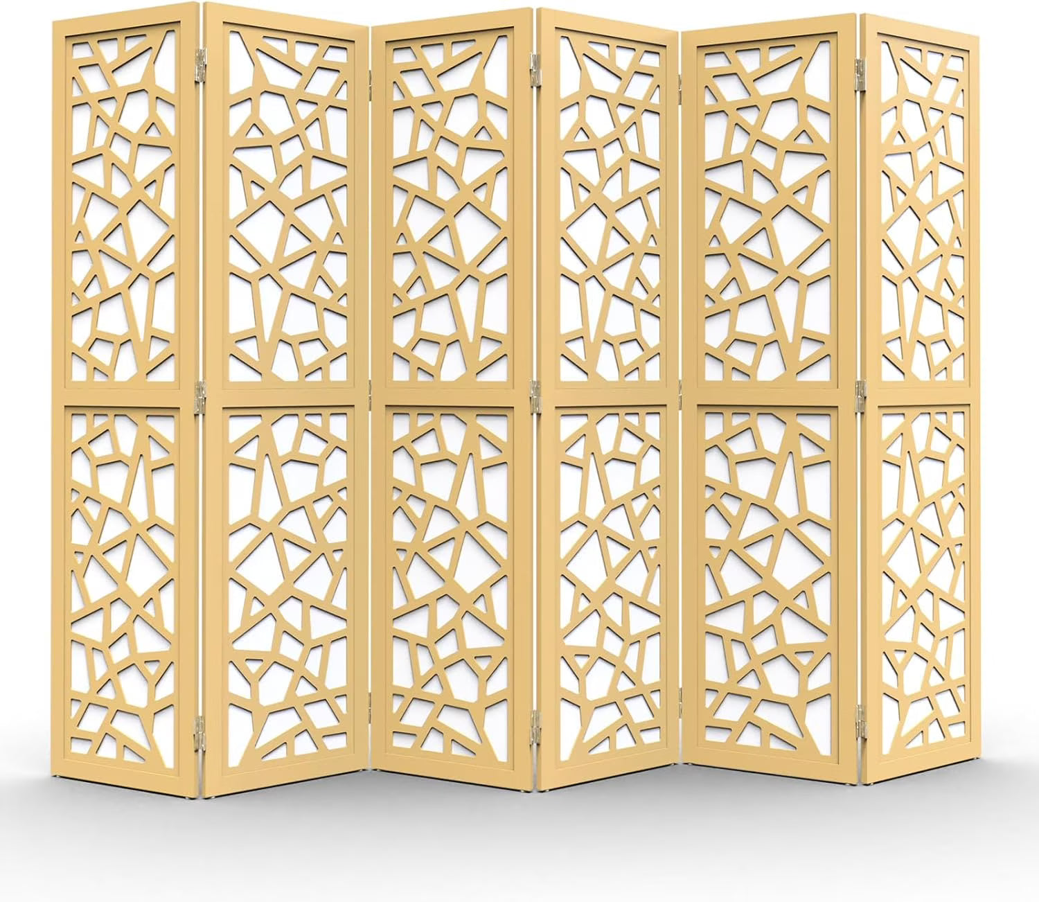 VINGLI 70'' H Room Divider, Non-Woven Fabric Privacy Screen, Indoor Partition Wall Dividers, Freestanding Hinged Space Separator with Modern Unique Pattern