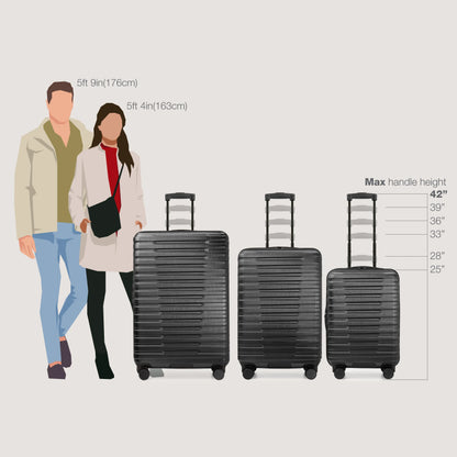 U.S. Traveler Boren Hardside Rugged Spinner Luggage, Black, 26" Checked Medium
