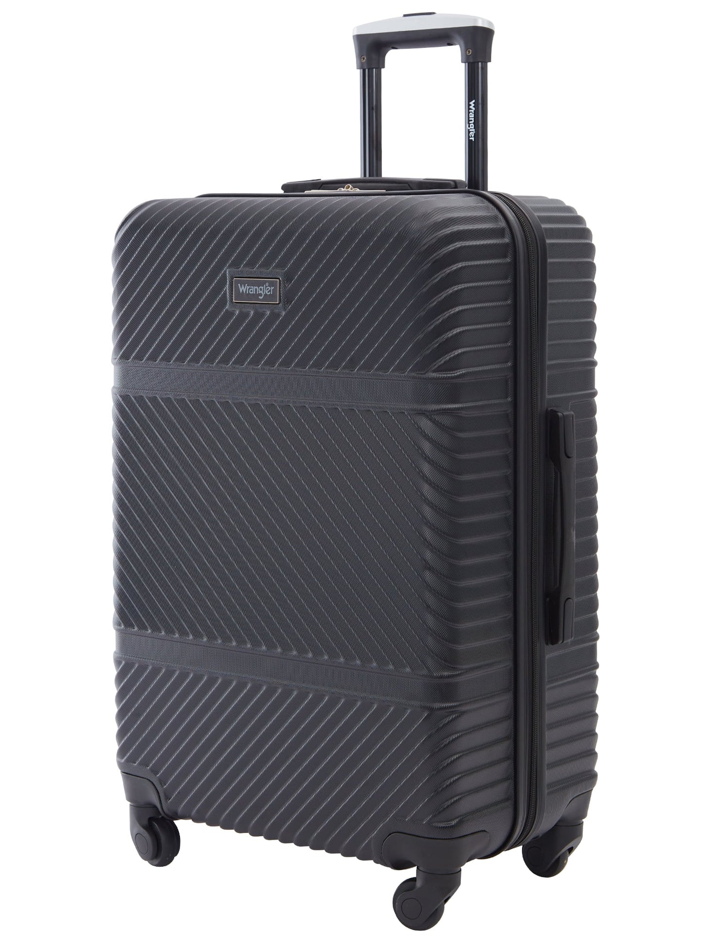 Wrangler 4 Pc Hardside Spinner Luggage Set with 20" & 25" Suitcases and Packing Cubes, Black