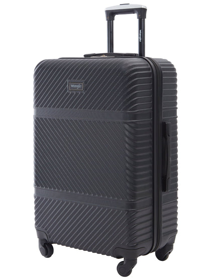 Wrangler 4 Pc Hardside Spinner Luggage Set with 20" & 25" Suitcases and Packing Cubes, Black