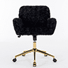 BTMWAY Office Chair, Velvet Upholstered Tufted Button Home Office Chair with Golden Metal Base, Adjustable Height, Swivel Ergonomic Task Chair, Luxury Desk Chair Computer Chair, Beige