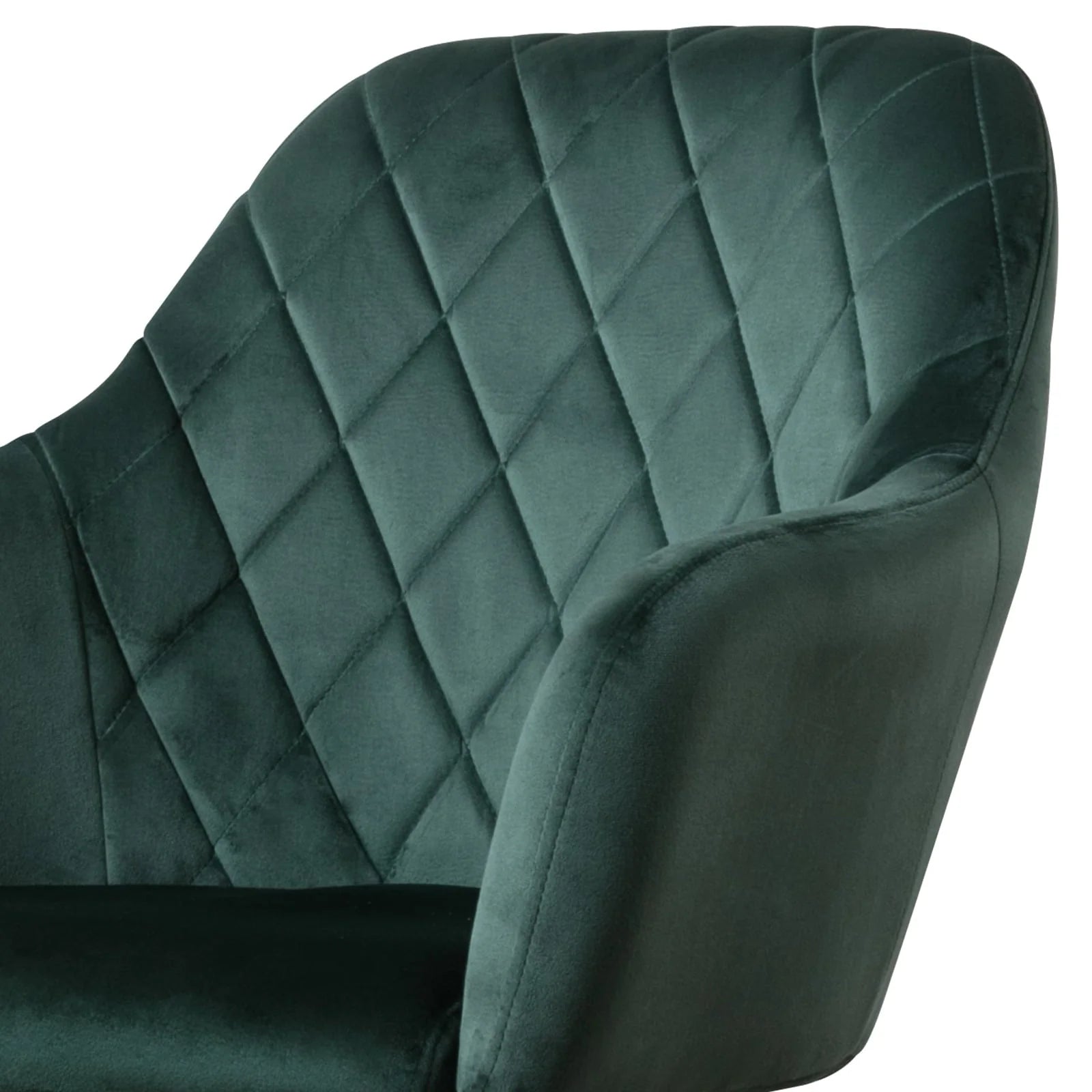 Vanbow Velvet Office Chair Upholstered Mid-Century Modern Office Chairs with Gold Legs for Kitchen Living Room Home Office Bedroom,Green