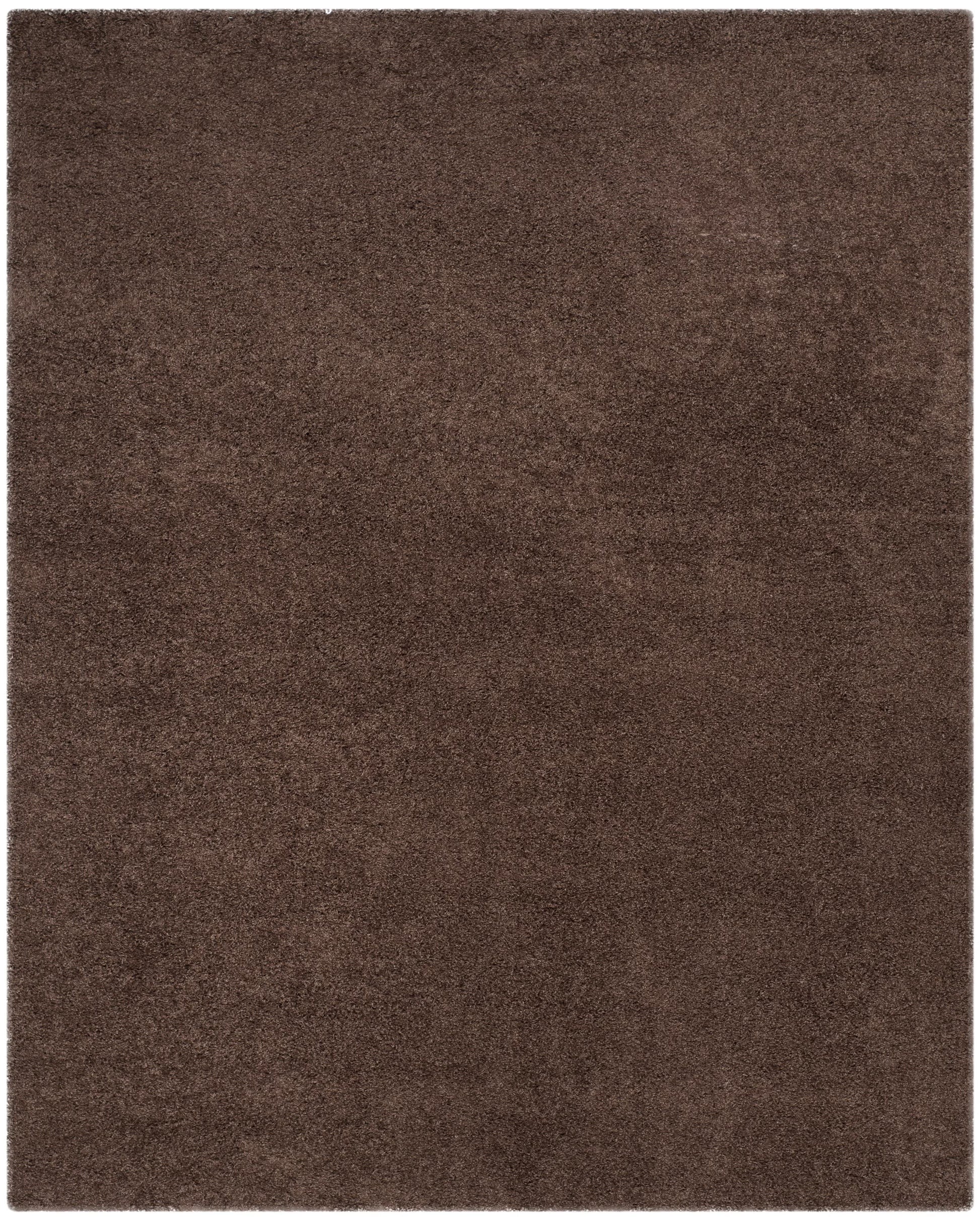 SAFAVIEH Laguna Neven Plush Solid Shag Area Rug, Brown, 8'6" x 12'