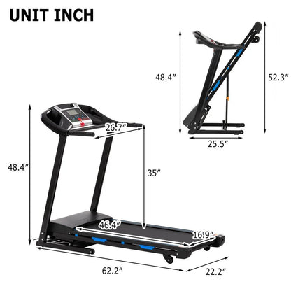 3.5HP Folding Treadmill With Auto 15% Incline Bluetooth MP3 17" Wide 7-Layers Shock-absorbing Belt 9MPH Connect FitShow APP Running Walking Jogging Exercise Machine For Home Office,Max Weight 300lb