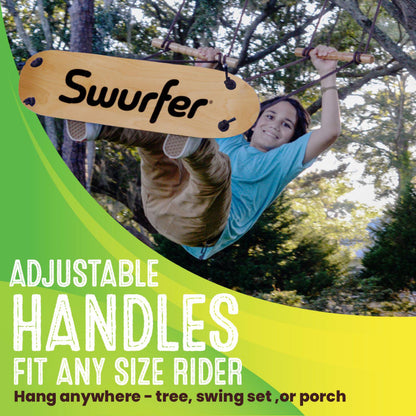 Swurfer Treeskate Undawadda Stand Up Skating Swing. Wooden Outdoor Swing for Kids and Adults