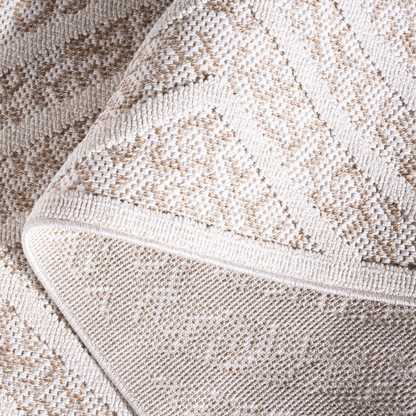 SAFAVIEH Martha Stewart Global Diamond Indoor/Outdoor Area Rug, Light Beige/Brown, 8' x 10'