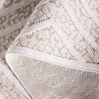 SAFAVIEH Martha Stewart Global Diamond Indoor/Outdoor Area Rug, Light Beige/Brown, 8' x 10'