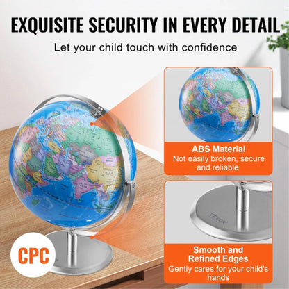 Interactive 9 Talking World Globe for Kids with Smart Talking Pen, Educational Learning Toy with LED Night Light, Perfect Gift for Boys & Girls