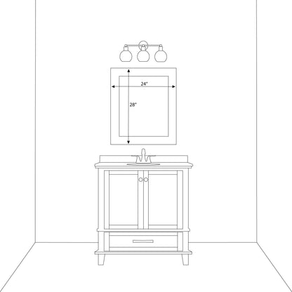 Porter Silver Framed Wall Mirror, Rectangular Vanity Mirror, Multiple Sizes
