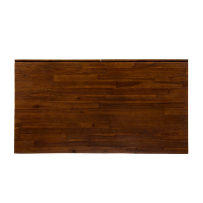 GDF Studio Elrod Industrial Dark Oak Acacia Wood Storage Desk with Rustic Metal Iron Accents