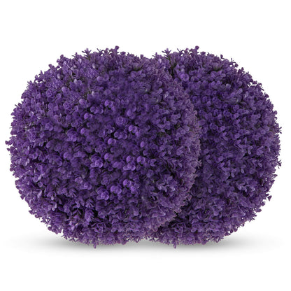 Costway 2 PCS Artificial Plant Topiary Balls with7 Layers Leaves UV Protected for Garden