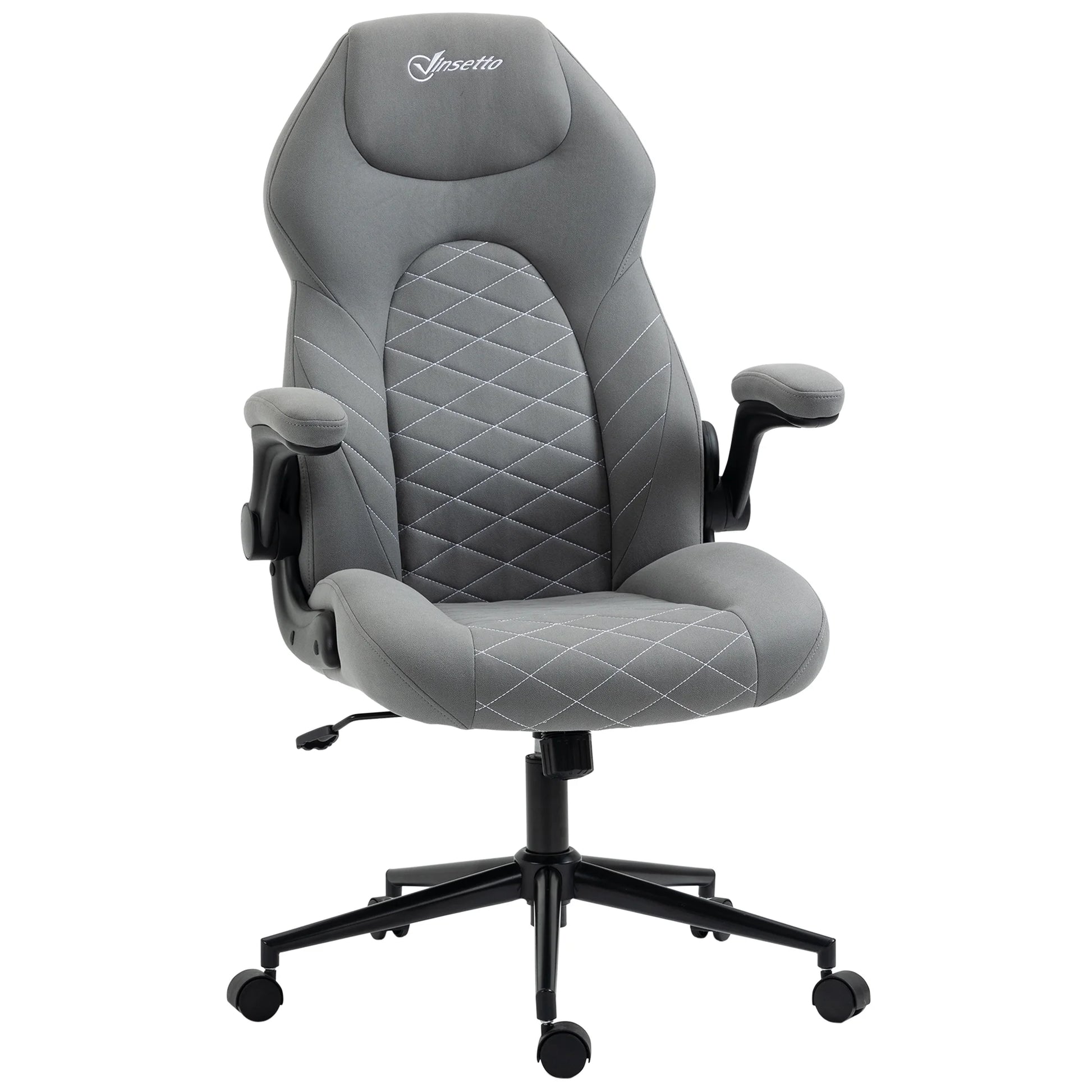 Vinsetto High Back Home Office Chair with Flip Up Armrests Dark Gray
