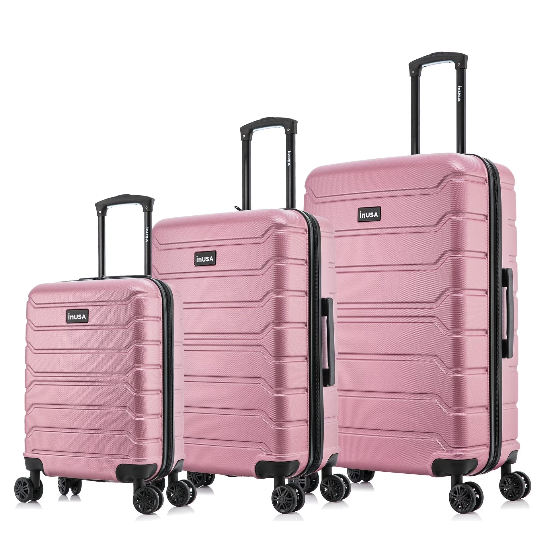 InUSA Trend 3-Piece Hardside Luggage Sets with Spinner Wheels, Handle, Trolley, (20"/24"/28"), Sand