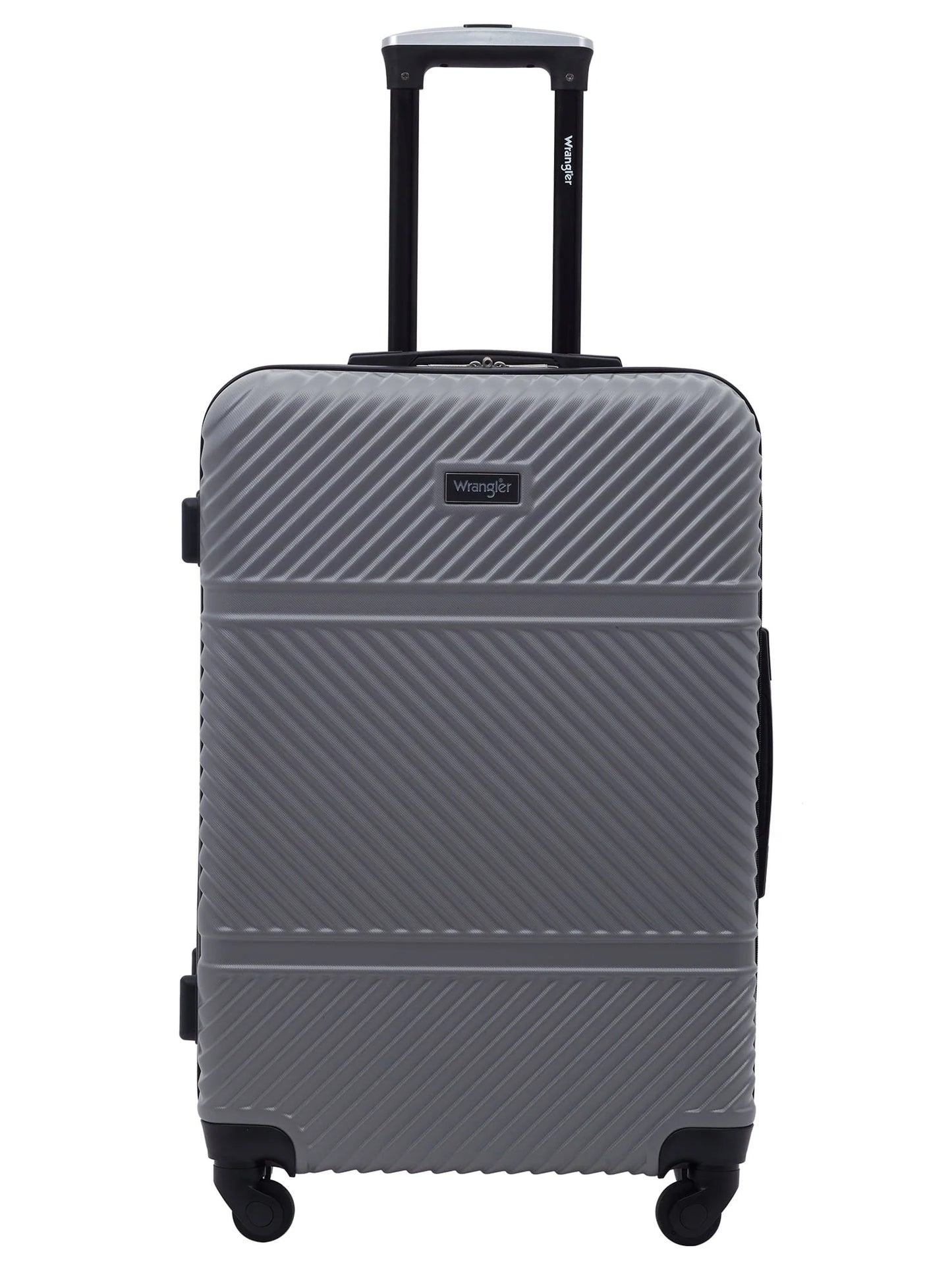 Wrangler 4 pc. ABS Spinner Luggage Set with 20" & 25" Suitcases and Packing Cubes, Sharkskin