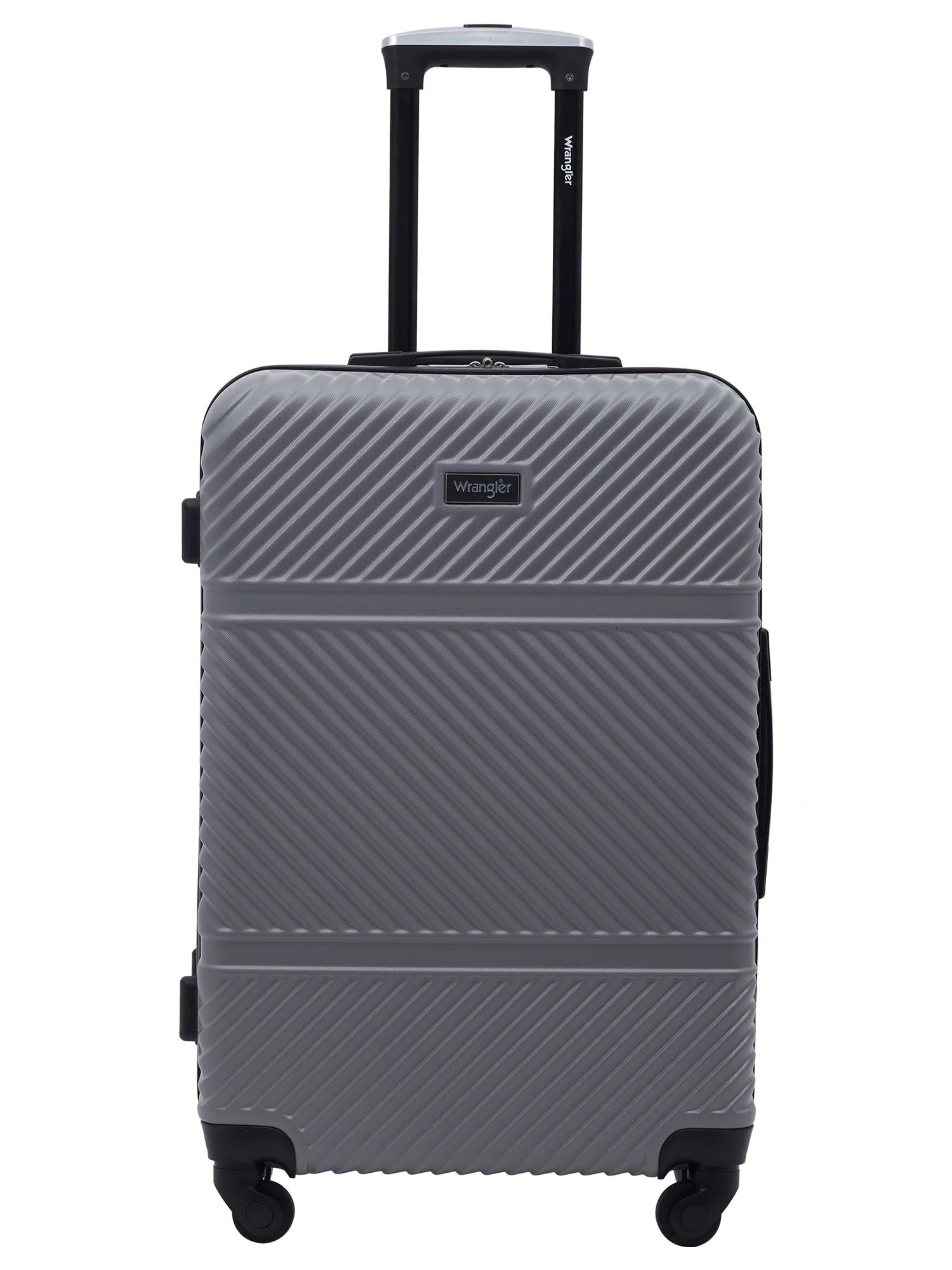 Wrangler 4 pc. ABS Spinner Luggage Set with 20" & 25" Suitcases and Packing Cubes, Sharkskin