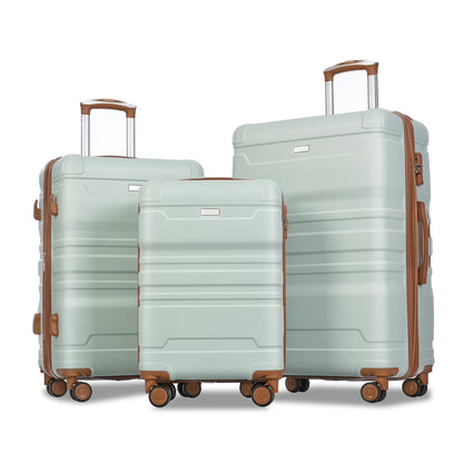 Luggage Suitcase 3 Piece Sets, New Model Expandable ABS Hardshell Luggage, Lightweight Carry-on Suitcase Sets with Spinner Wheels & TSA Lock, 20''/24''/28'', Blue Gray