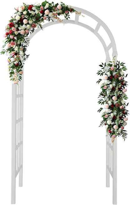 VINGLI Garden Arbor 86.22" White PVC Arch Trellis, Weather-Resistant for Climbing Plants
