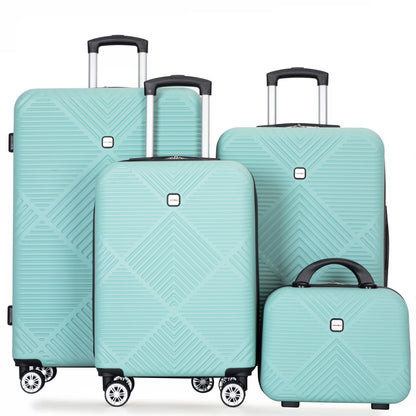 Tripcomp Luggage Sets 4 Piece Suitcase Set (14/20/24/28)Hardside Suitcase with Spinner Wheels Lightweight Carry on Luggage(Black)