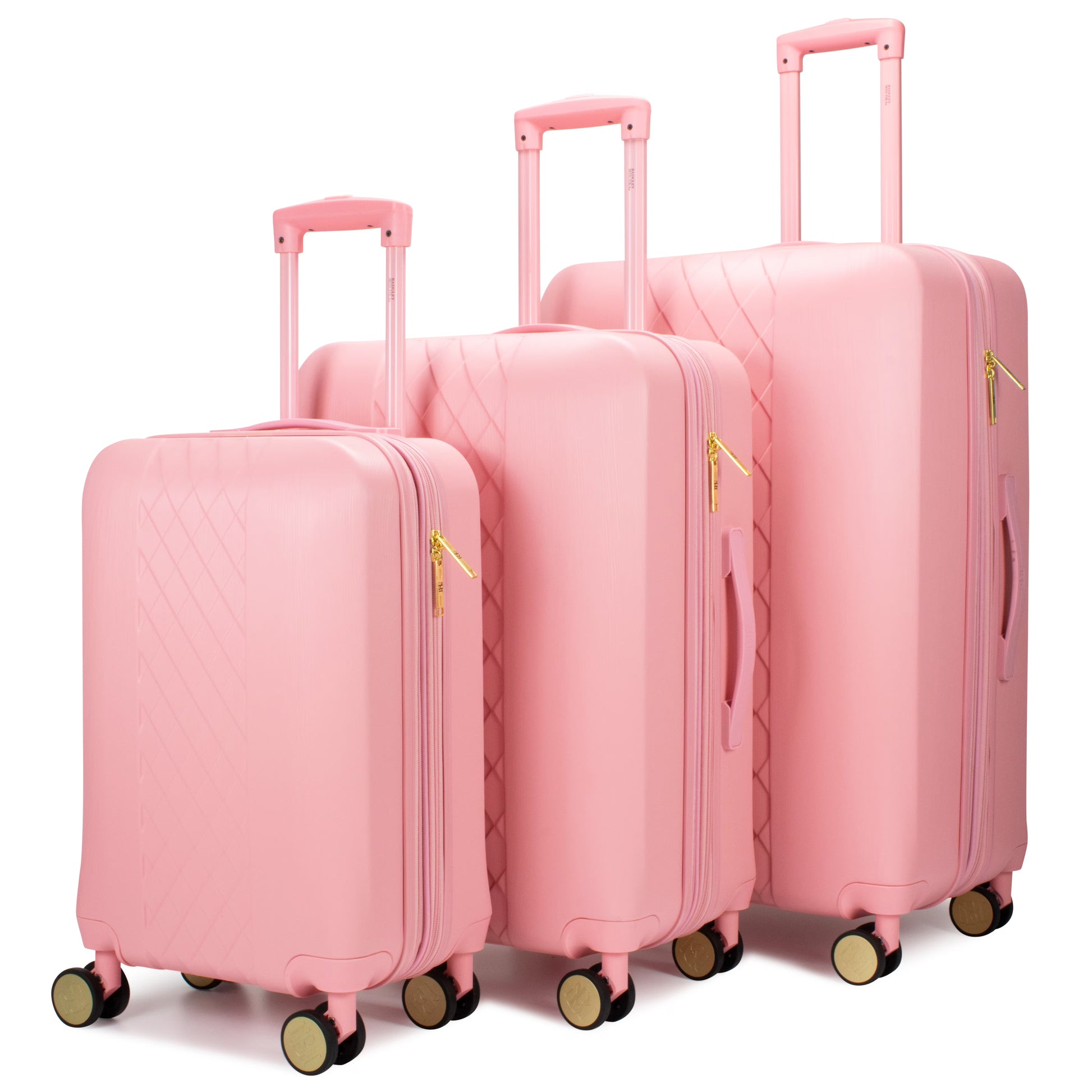 BADGLEY MISCHKA Diamond 3 Piece Expandable Luggage Set (Black)