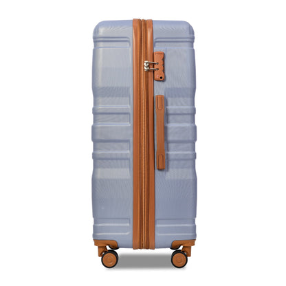 Luggage Suitcase 3 Piece Sets, New Model Expandable ABS Hardshell Luggage, Lightweight Carry-on Suitcase Sets with Spinner Wheels & TSA Lock, 20''/24''/28'', Blue Gray