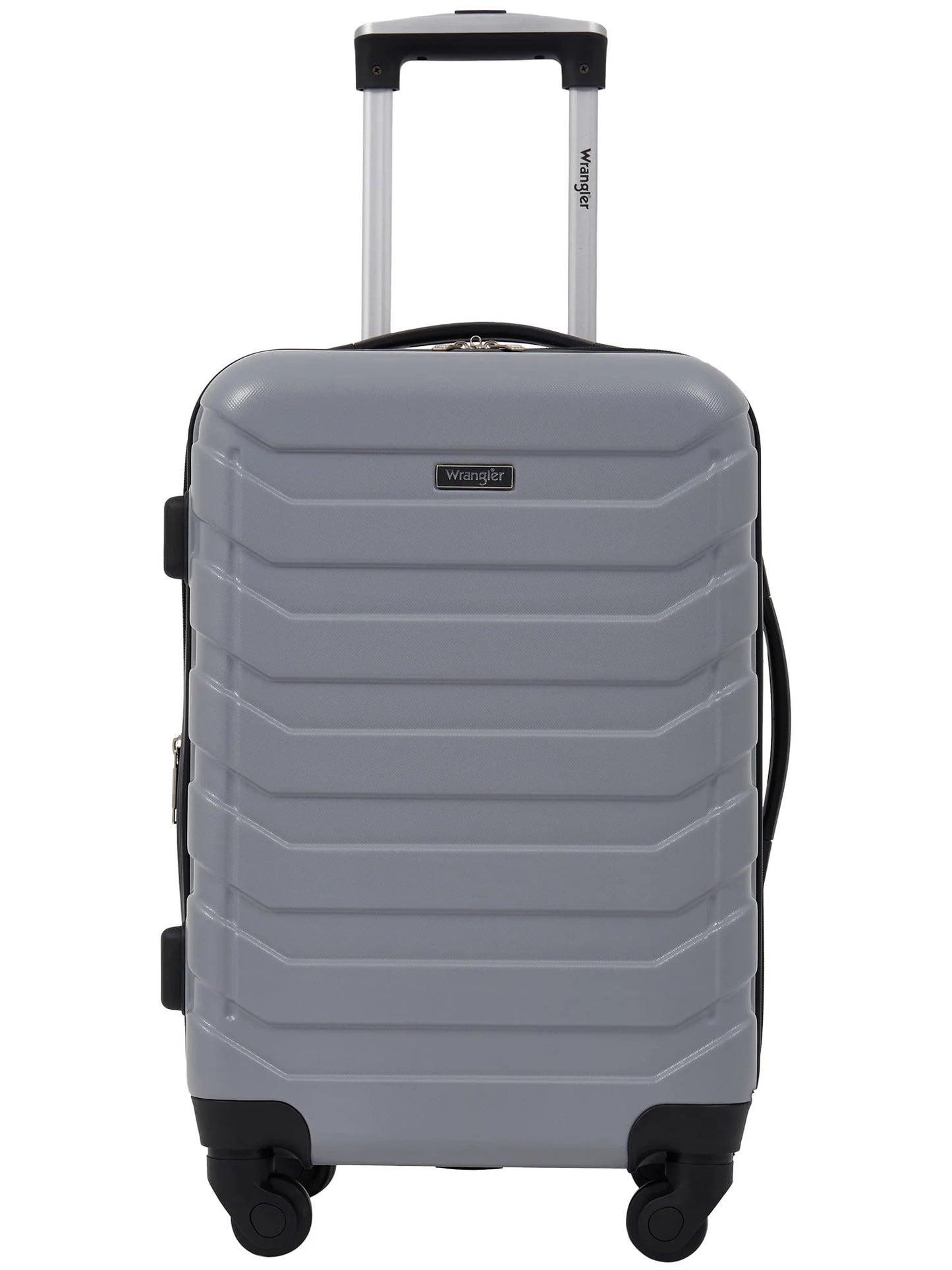 Wrangler 4 Piece Rolling Hardside Luggage Set, Sharkskin
