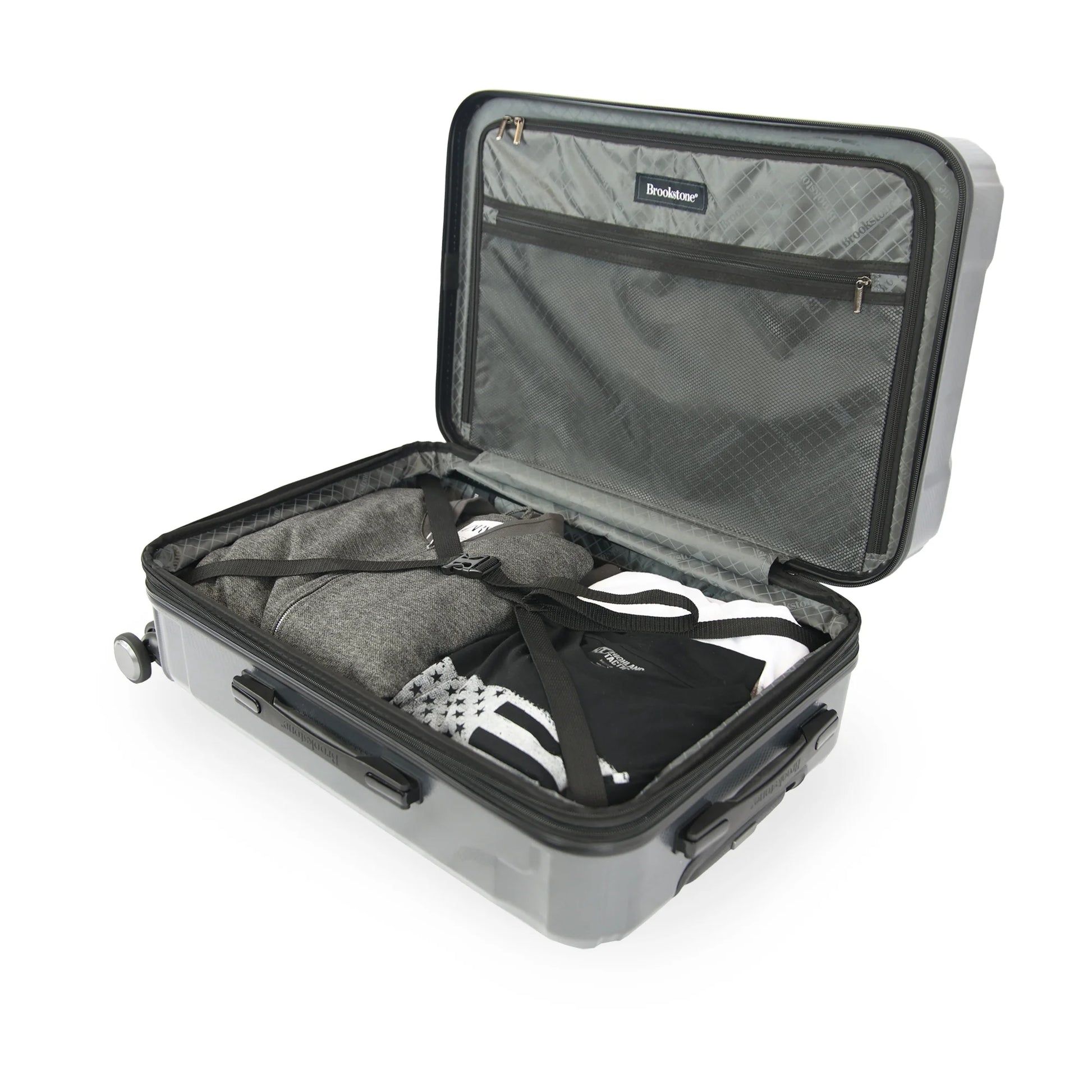 Brookstone Keane 21" Hardside Carry On Spinner Luggage - Charcoal