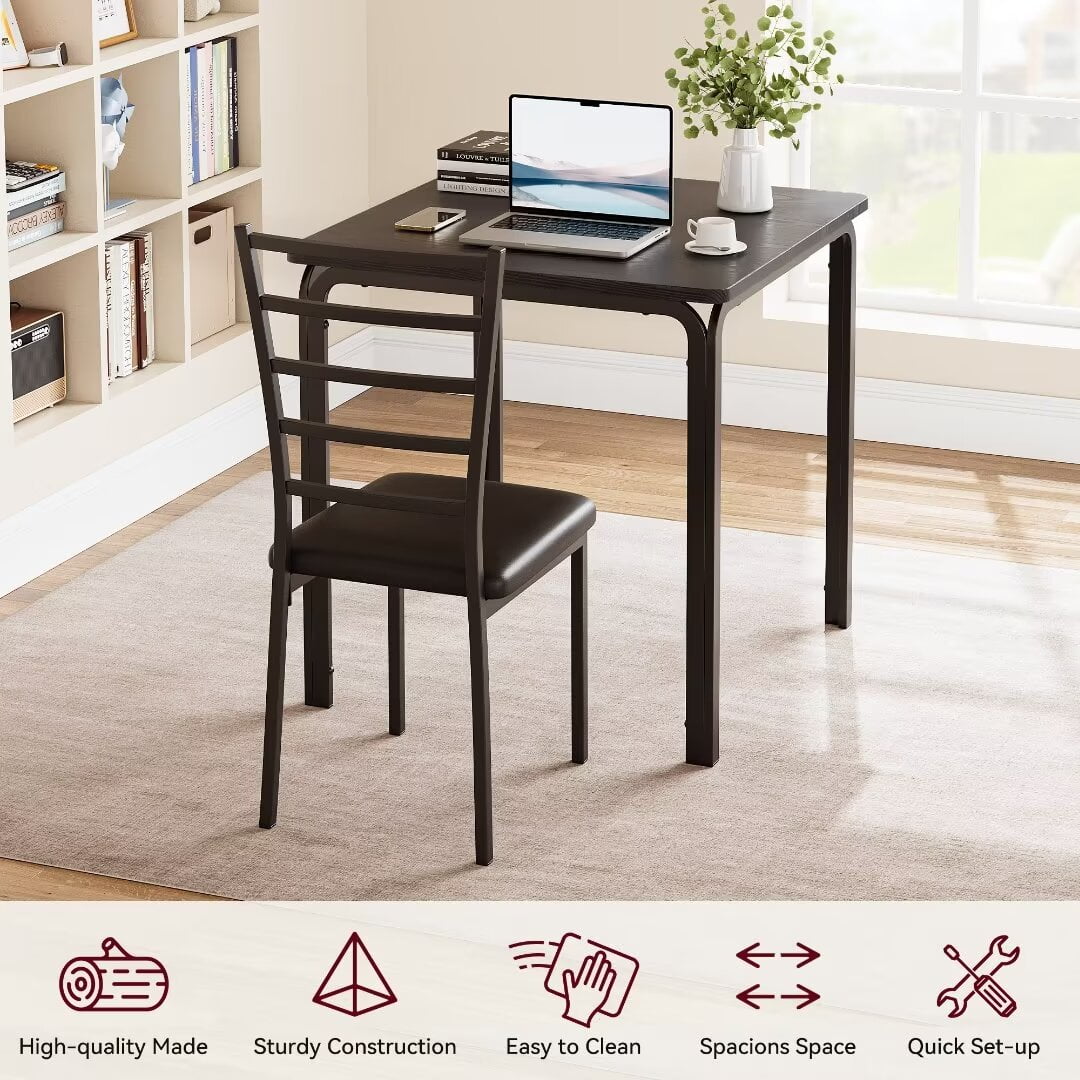 Dining Table for 2, Small Square kitchen Dining Tables Set,Space Saving Wood Accent Furniture for Apartment,Home Office, Gray