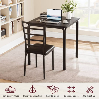 Dining Table for 2, Small Square kitchen Dining Tables Set,Space Saving Wood Accent Furniture for Apartment,Home Office, Gray