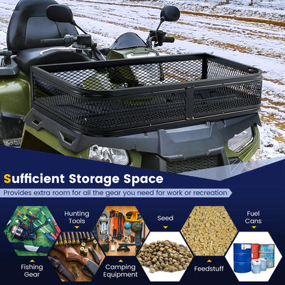 Costway Universal Front Atv Hd Steel Cargo Basket Rack Luggage Carrier