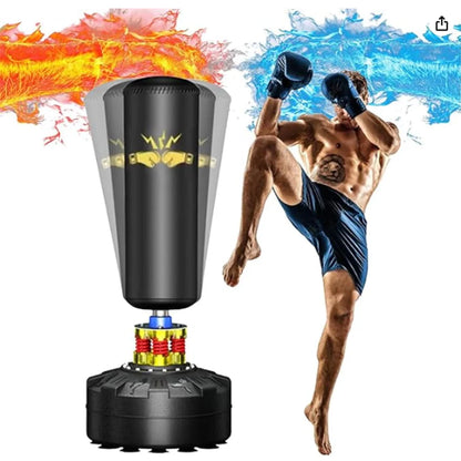 Punching Bag with Stand Adult 70", 205lbs Boxing Bag, Shock Absorber, Suction Cup Base, Punching Bag Stand for Adult, Standing Kickboxing Bag for Home Office Gym, without Boxing Glove