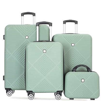 Tripcomp Luggage Sets 4 Piece Suitcase Set (14/20/24/28)Hardside Suitcase with Spinner Wheels Lightweight Carry on Luggage(Black)