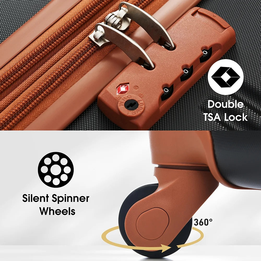 Resenkos Luggage Expandable Suitcase,Hardshell Luggage Sets 2Pcs + Bag Spinner Suitcase with TSA Lock Lightweight 20" + 28"