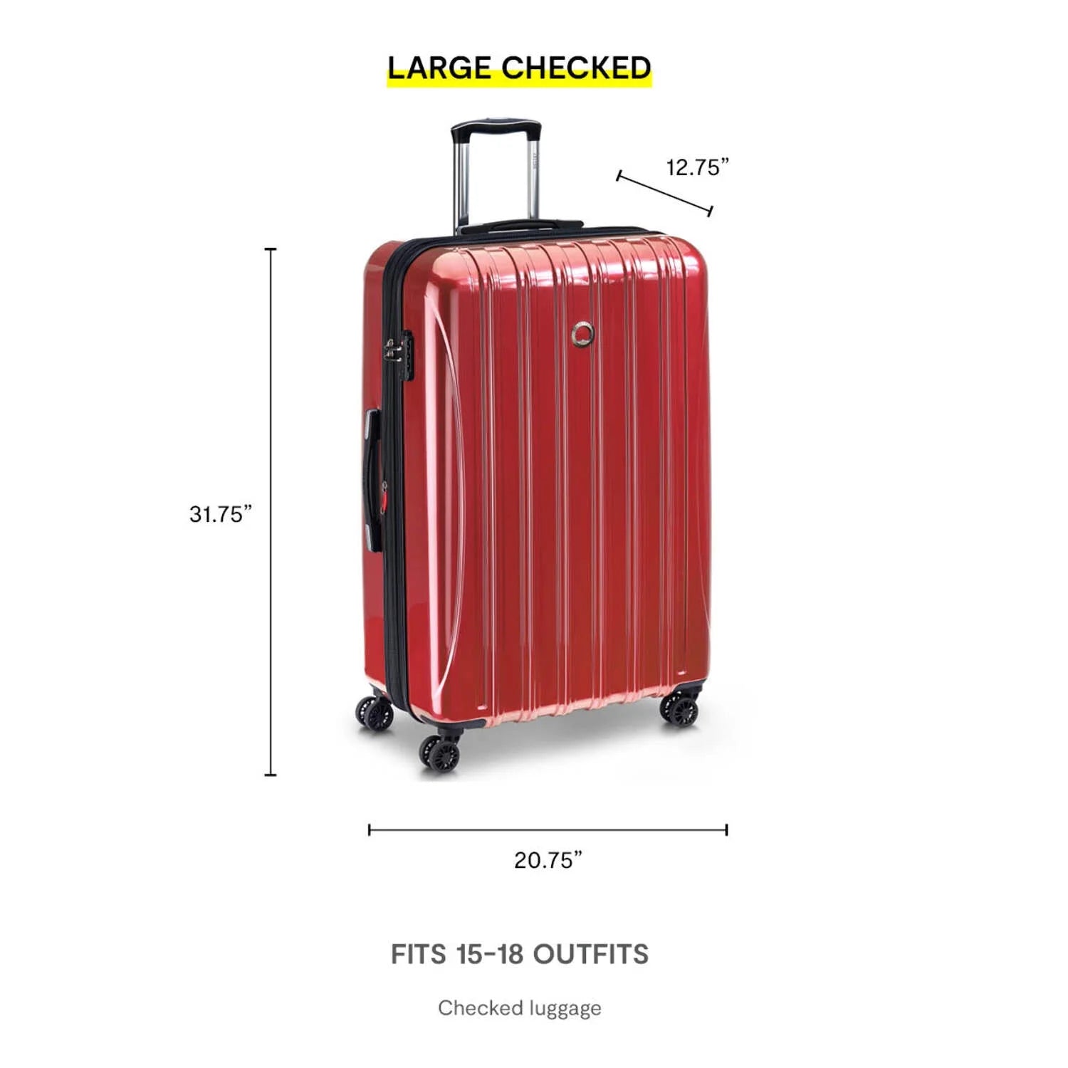 DELSEY PARIS Helium Aero 29" Hardside Expandable Spinner Checked Luggage, Red