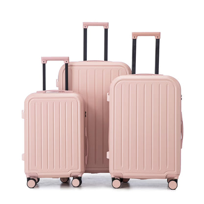 20/24/28 Inch ABS Hardshell Spinner Luggage with 3-Step Adjustable Handle, Carry-On Suitcase with USB Charging Port & Cup Holder, Waterproof Lightweight Suitcase for Travel