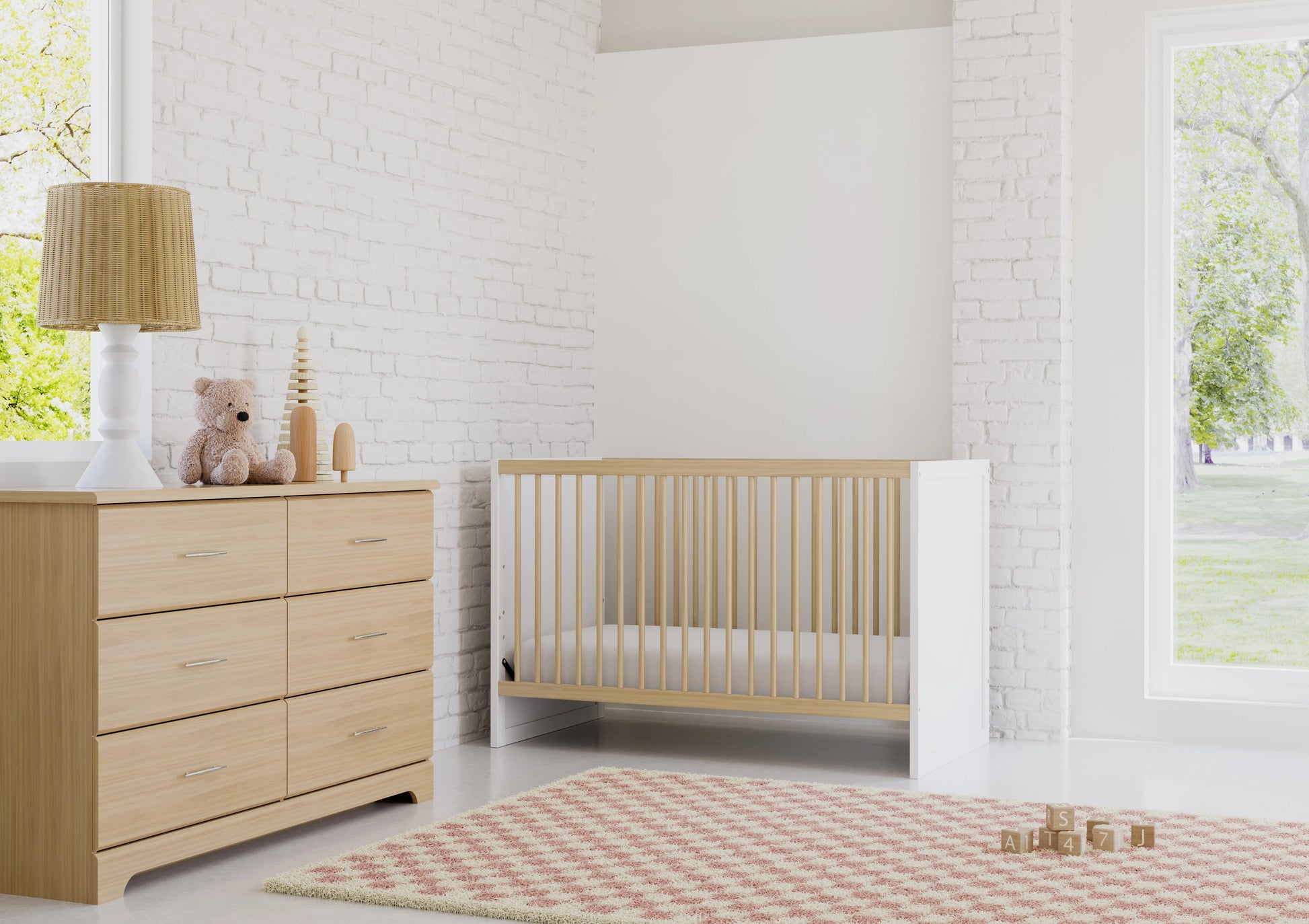 Storkcraft Brookside 6 Drawer Nursery Double Dresser, Driftwood