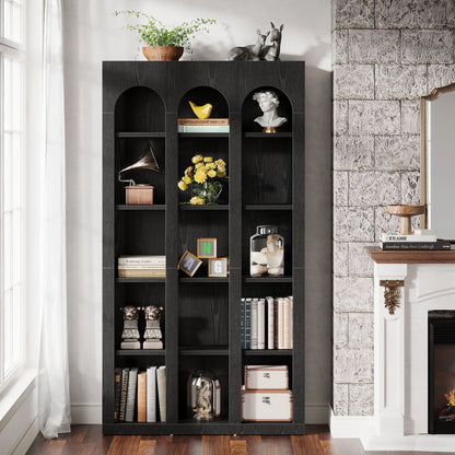 Tribesigns 5-Tier Farmhouse Tall Bookshelf, 70.87-Inch Rustic Wood Bookcase with Open Shelves, Large Mid Century Modern Book Shelf Vintage Display Storage Shelving Unit for Home Office