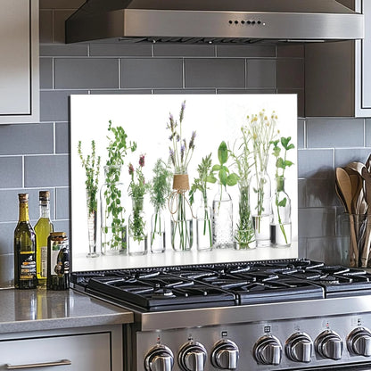 tempered glass backsplash for stove, Green plants Stove Splashback, Glass Backsplash, Used for Kitchen Wall Protection and Decoration, Easy to Install and Clean. (30x16'')
