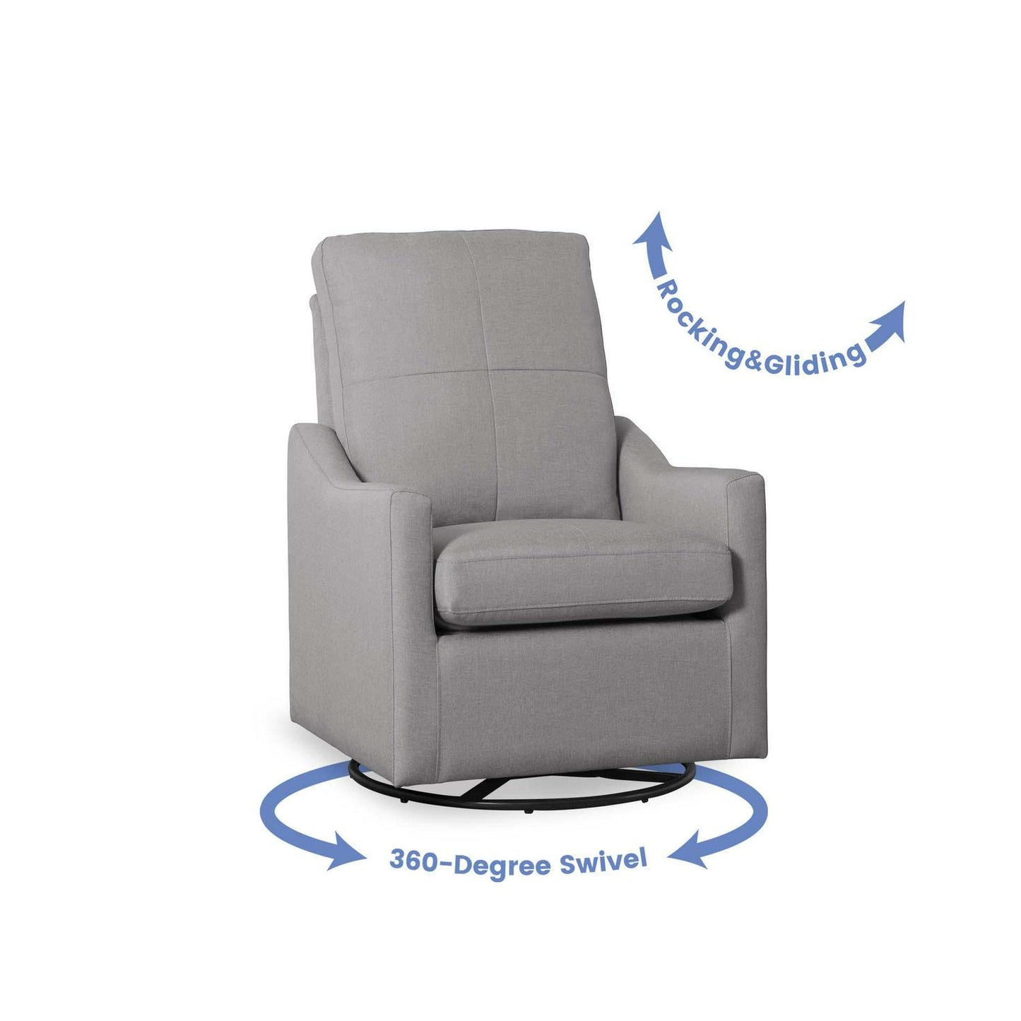 Delta Children Kenwood Slim Nursery Glider Swivel Rocker Chair. French Grey