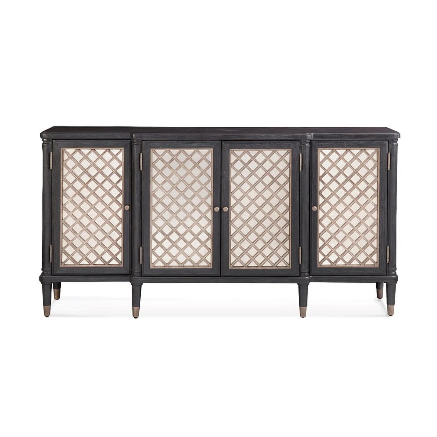 Bassett Mirror Groveland 6-Shelf Wood Server with Metal Accents in Black