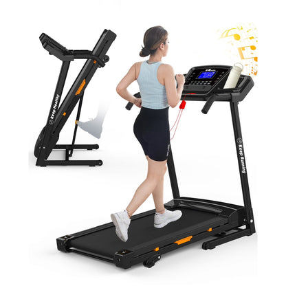 3.5HP 330 LBS Weight Foldable Electric Running Walking Machine with Bluetooth/APP for Home, Fitness Jogging Exercise, Easy Installation and Space Saver for Home Office Gym