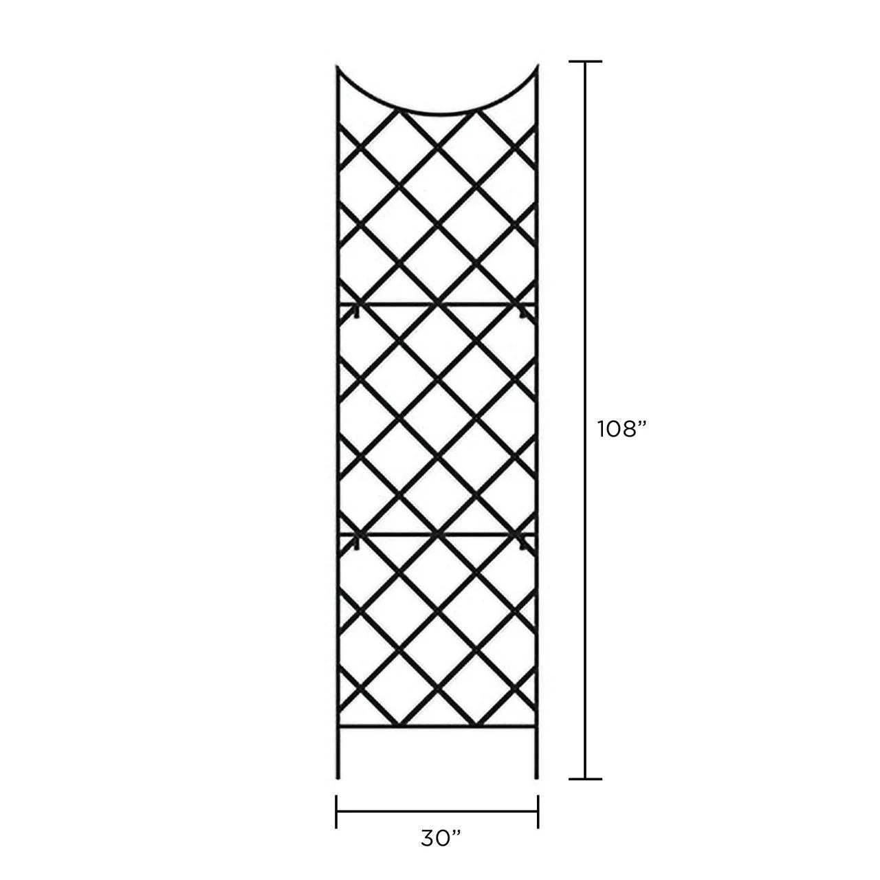 Panacea 89655 Giant Metal Trellis for Climbing Plants, Outdoor Garden Obelisk, Black, 108"H