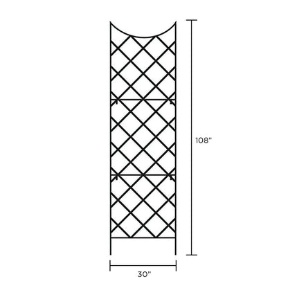 Panacea 89655 Giant Metal Trellis for Climbing Plants, Outdoor Garden Obelisk, Black, 108"H