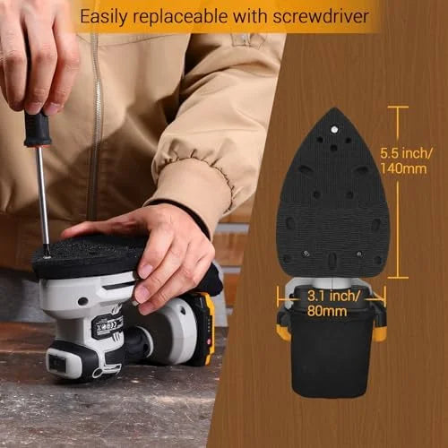 Cordless Detail Sander: Multi-Function Mouse Sander Electric Sander Tool Palm Sanders with Dust Collector, 3 Additional Attachments&12pcs Sandpapers for Home Decoration
