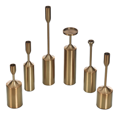 StyleCraft Brass Plated Candleholders, Set of 6