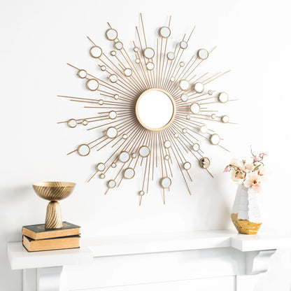 Safavieh Ariah 41 in. Radiant Lines Sunburst Round Mirror, Gold