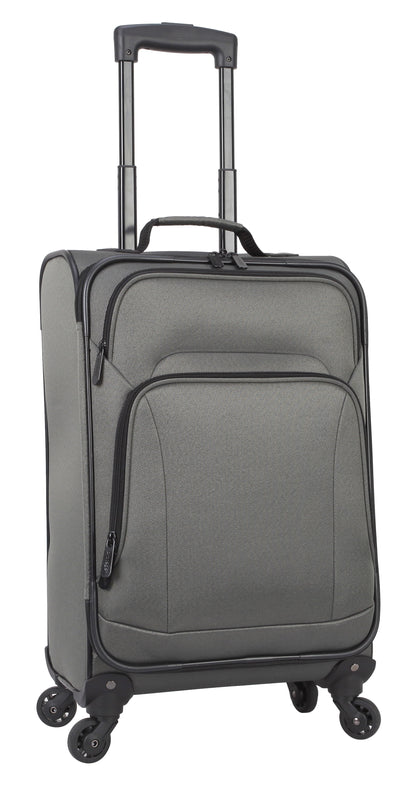 Protege 5 Piece Spinner Luggage Set, Includes 28 in Checked, 24 in Checked Bags, 20 in Carry-on, 15 in Boarding Tote and Matching Utility Bag, All Ages, Grey