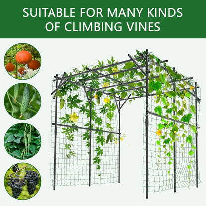Slsy Tall Garden Arch Trellis for Climbing Plants, 79'' L x 79'' W x 79'' H Large Grape Vine Support Arch Arbor Trellis Plastic-Coated Metal Garden Arch Trellis for Climbing Plants